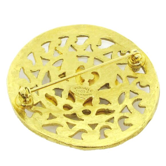 Chanel Medallion Brooch Pin Gold 95A 05175 - Picture 2 of 4